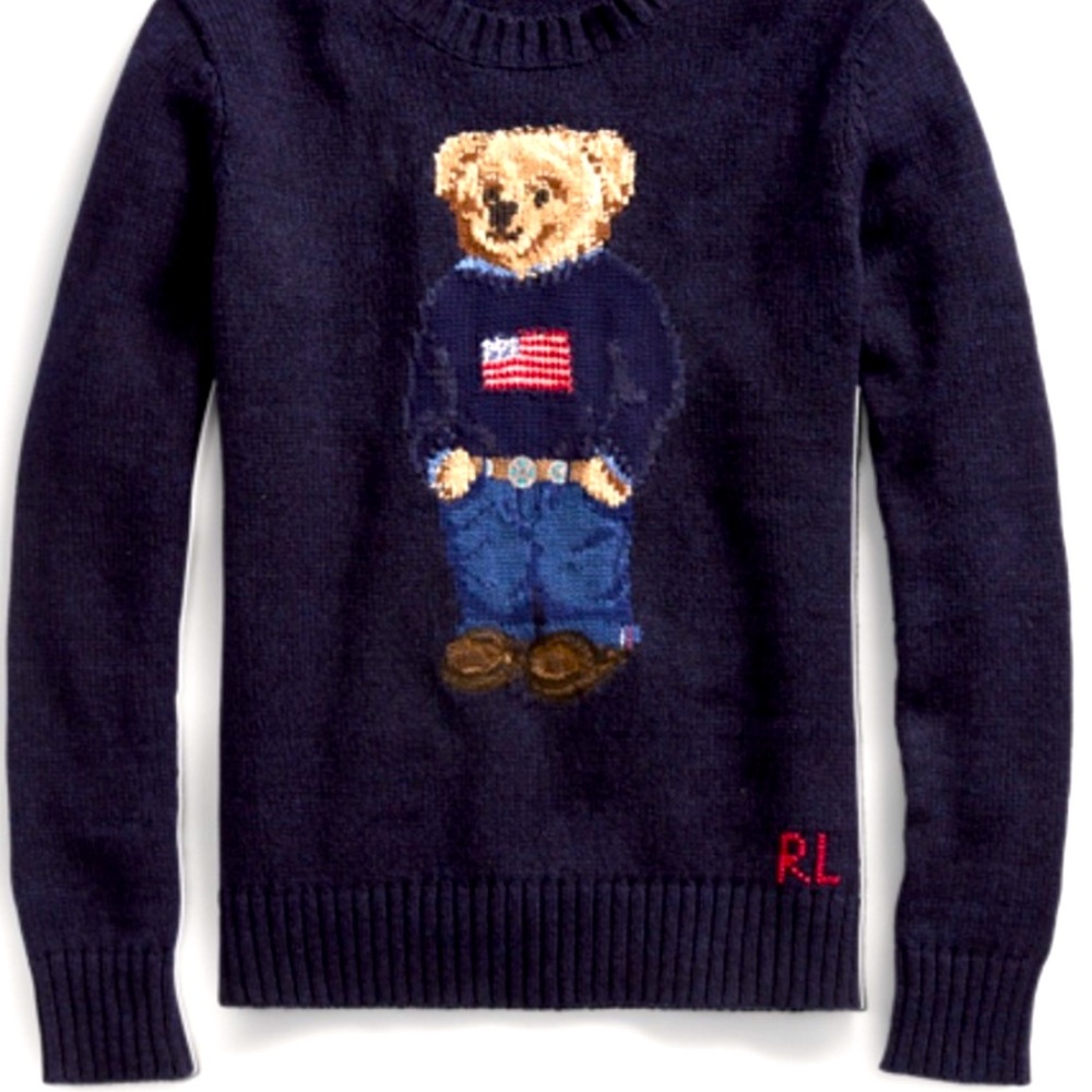 Polo by Ralph Lauren Navy Sweater with Bear Design